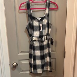 American Eagle Outfitters Black and Cream Plaid Dress